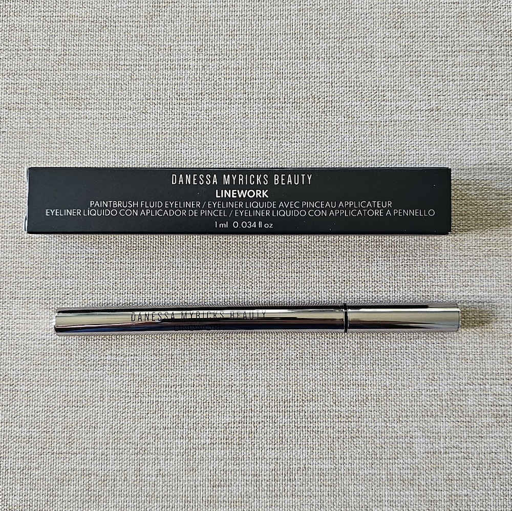 Danessa Myricks Beauty Linework Paintbrush Fluid Eyeliner Onyx Black NIB FS